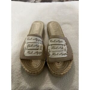 Karl Lagerfeld Women Cherie Espadrille Slide Sandals Size US 5M Summer Beach
